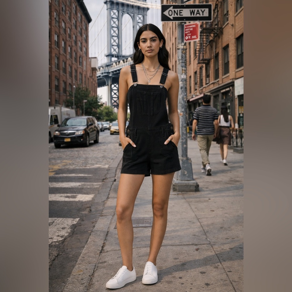 Black Orchid Y2K Brooklyn Grunge Black Overalls Jumpsuit Distressed Medium $150